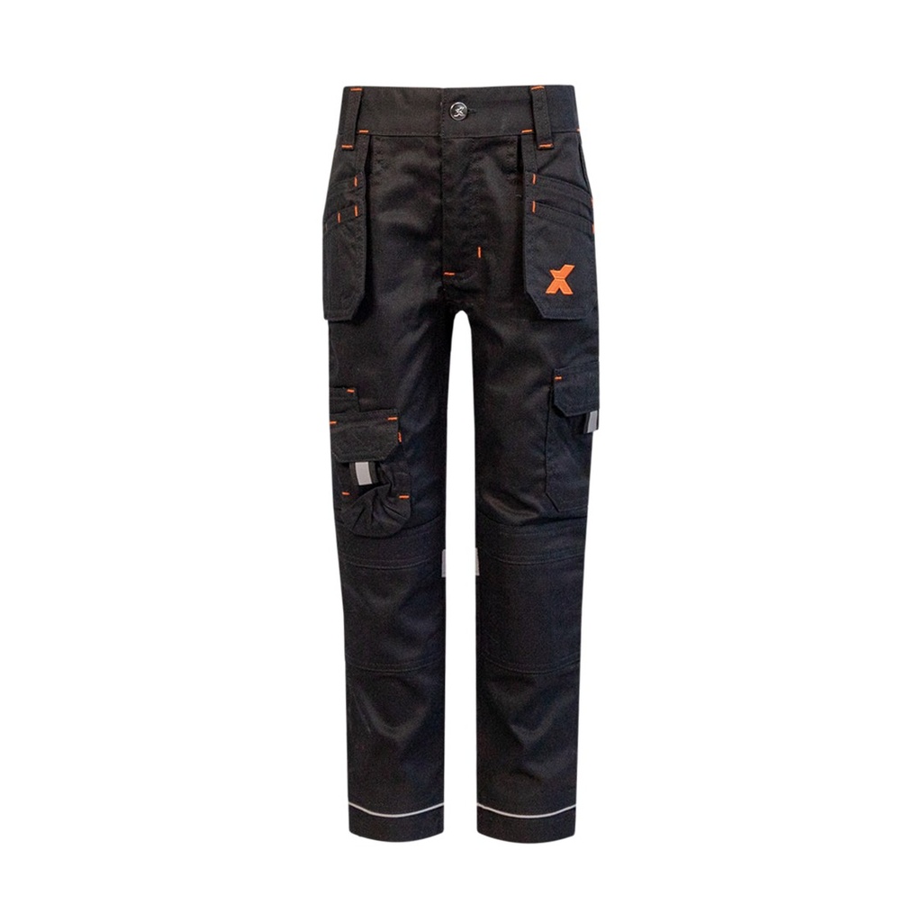 Xpert Pro Junior Stretch Work Trousers – Black or Grey/Black (Black, Age 3-4)